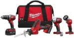 Milwaukee 2695-24 M18 18V Cordless Power Tool Combo Kit with Hammer Drill, Impact Driver, Reciprocating Saw, and Work Light (2 Batteries, Charger, and Tool Case Included) - Image 2