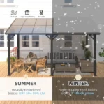Aecojoy 10 ft. x 14 ft. Dark Gray Aluminums Patio Covers - Image 3