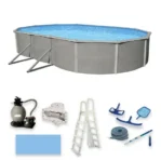 Belize 12-ft x 24-ft Oval 52-in Deep 6-in Top Rail Metal Wall Swimming Pool Package - Image 5
