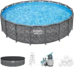 Bestway APX 365 18’x52″ Round Above Ground Swimming Pool Set with Pump & Ladders - Image 2
