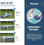Bestway Power Steel 18′ x 9′ x 48″ Rectangular Metal Frame Above Ground Outdoor Swimming Pool Set with 1,500 GPH Filter Pump, Ladder, and Pool Covers - Image 3