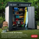 Keter Outdoor Storage Sheds, for House, Patio & Yard, Plastic Resin, Artisan, 7×7 Ft, Gray - Image 4