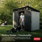 Keter Outdoor Storage Sheds, for House, Patio & Yard, Plastic Resin, Artisan, 7×7 Ft, Gray - Image 3